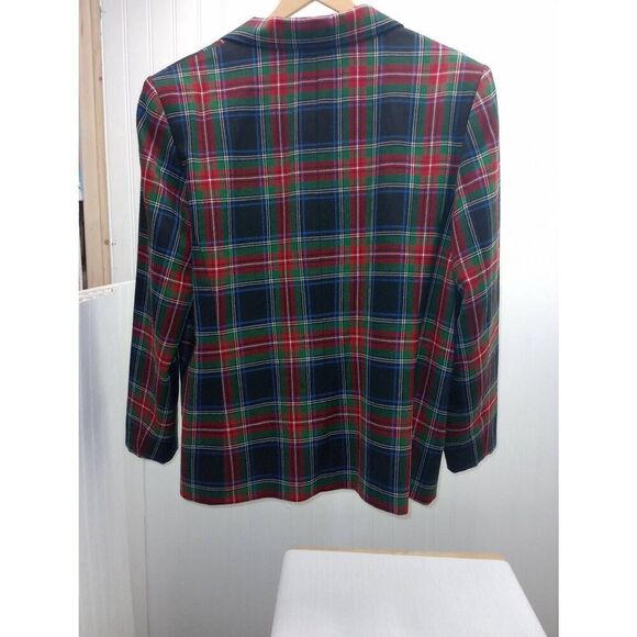 Vintage Pendleton 100% virgin wool women's plaid tartan Blazer,size 18 - Picture 7 of 9